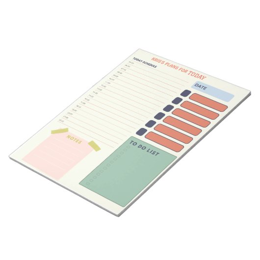Bloc-note Notes de planification du planificateur quotidien (Incliné)