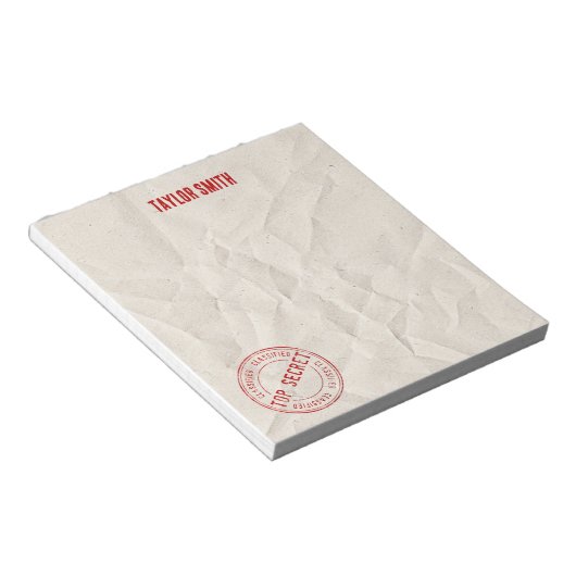 Bloc-note Notes de post-it du timbre secret principal (Incliné)