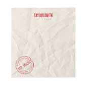Bloc-note Notes de post-it du timbre secret principal (Devant)