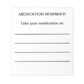 Bloc-note Notes de rappel de médicaments (Devant)