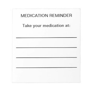 Bloc-note Notes de rappel de médicaments