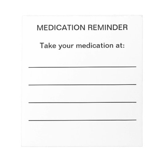 Bloc-note Notes de rappel de médicaments (Devant)