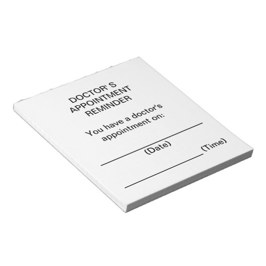 Bloc-note Notes de rappel de rendez-vous du médecin (Incliné)