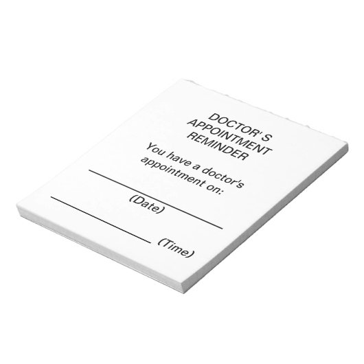 Bloc-note Notes de rappel de rendez-vous du médecin (Tourné)