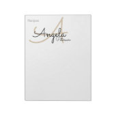 Bloc-note Notes de recettes du chef monogrammed (Tourné)