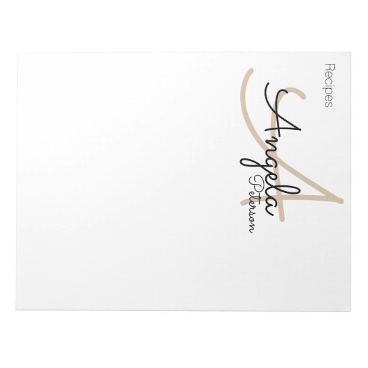 Bloc-note Notes de recettes du chef monogrammed (Devant)