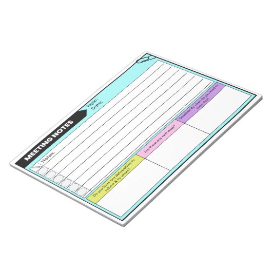 Bloc-note Notes de réunion Compte rendu des réunions du pers (Incliné)