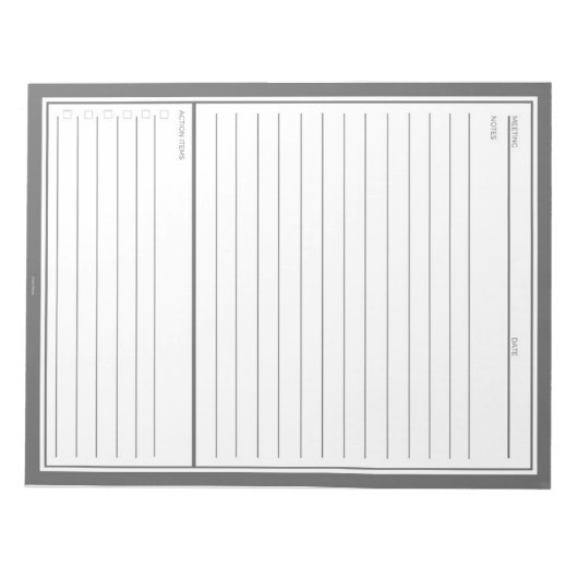 Bloc-note Notes de réunion grises (Devant)