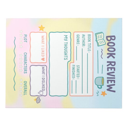 Bloc-note Notes de révision du livre Journal de lecture Livr (Devant)