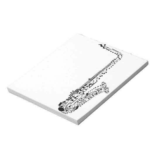 Bloc-note Notes de saxaphone (Tourné)