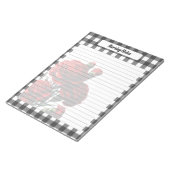 Bloc-note Notes de soins infirmiers à carreaux floraux noir (Incliné)