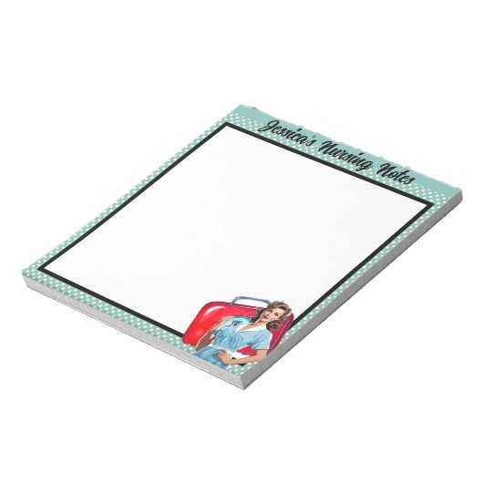 Bloc-note Notes de soins infirmiers rétro Pinup_ (Tourné)