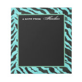 Bloc-note Notes de stylo Aqua Black Zebra Impression Art (Devant)