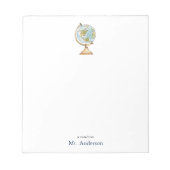 Bloc-note Notes des enseignants du Globe aquarelle (Devant)