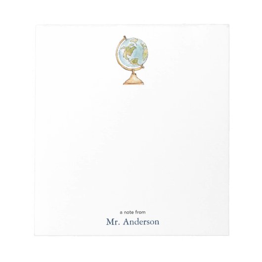 Bloc-note Notes des enseignants du Globe aquarelle (Devant)