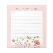 Bloc-note Notes d'infirmière florales (Devant)