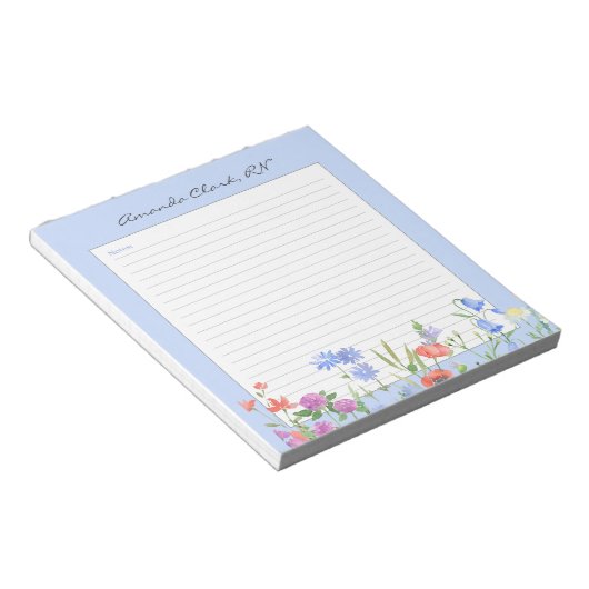 Bloc-note Notes d'infirmière florales  (Incliné)