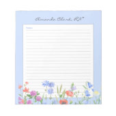 Bloc-note Notes d'infirmière florales (Devant)