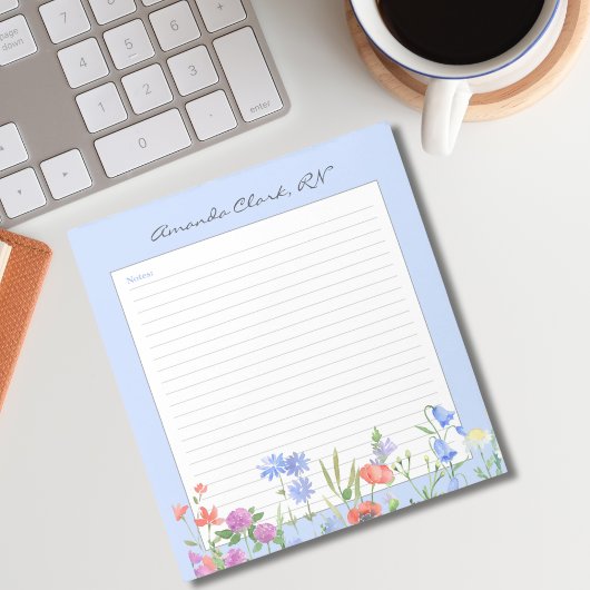 Bloc-note Notes d'infirmière florales