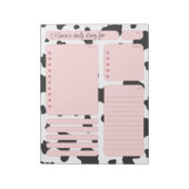 Bloc-note Notes du planificateur quotidien de la vache rose  (Tourné)