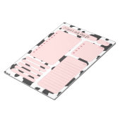Bloc-note Notes du planificateur quotidien de la vache rose  (Incliné)