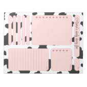 Bloc-note Notes du planificateur quotidien de la vache rose  (Devant)