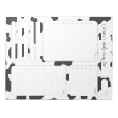 Bloc-note Notes du planificateur quotidien de la vache rose  (Devant)