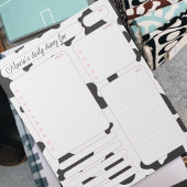 Bloc-note Notes du planificateur quotidien de la vache rose