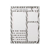 Bloc-note Notes du planificateur quotidien Pink Zebra et lis (Tourné)