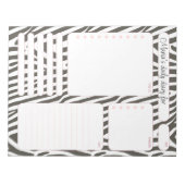 Bloc-note Notes du planificateur quotidien Pink Zebra et lis (Devant)
