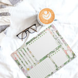 Bloc-note Notes du planificateur quotidien Rose vintage et l<br><div class="desc">Notes du planificateur quotidien vintage Retro Pink Roses et liste de choses à faire</div>