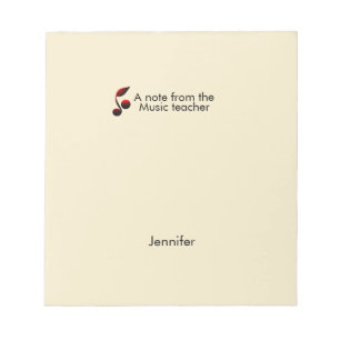 Bloc-note Notes du professeur de musique ajouter le nom du t
