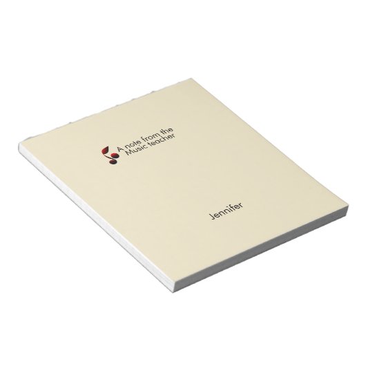 Bloc-note Notes du professeur de musique ajouter nom texte n (Incliné)