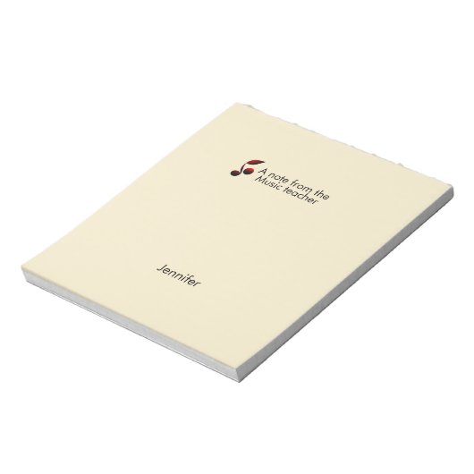 Bloc-note Notes du professeur de musique ajouter nom texte n (Tourné)