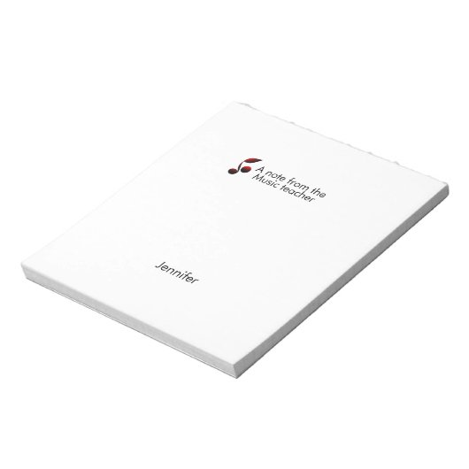 Bloc-note Notes du professeur de musique ajouter nom texte n (Tourné)