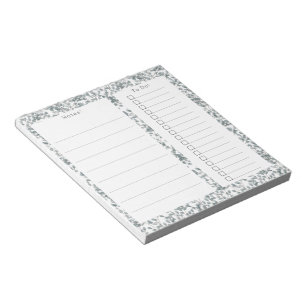 Bloc-note Notes Florales Botaniques Élégantes & Liste de Tâc