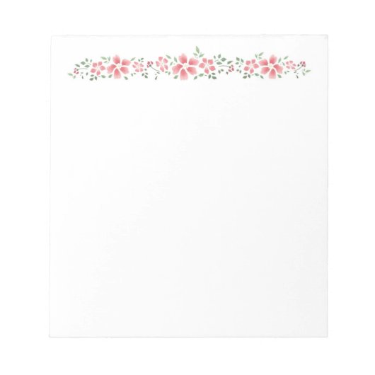 Bloc-note Notes florales roses (Devant)