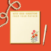 Bloc-note Notes From Your Mother Wildflowers Gold Frame