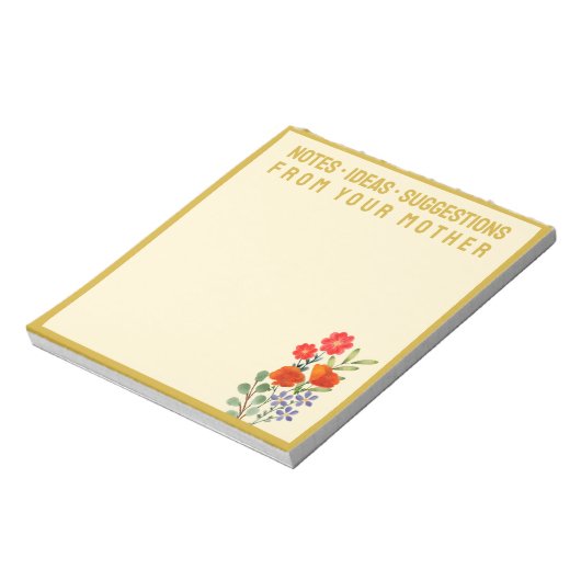 Bloc-note Notes From Your Mother Wildflowers Gold Frame (Tourné)