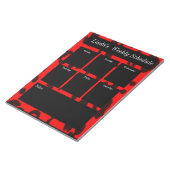 Bloc-note Notes hebdomadaires de l'empreinte de léopard roug (Incliné)