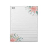 Bloc-note Notes modernes aquarelle rose pâle (Tourné)