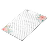 Bloc-note Notes modernes aquarelle rose pâle (Incliné)