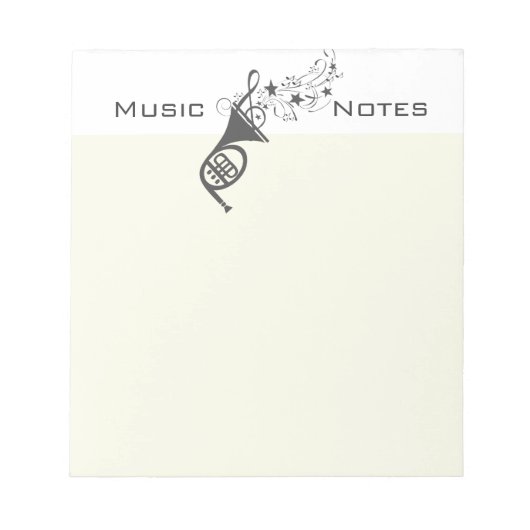 Bloc-note Notes musicales de French Horn Wind Musician (Devant)