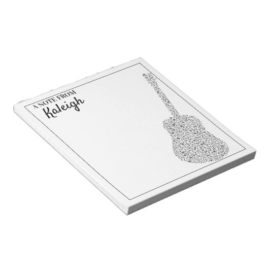 Bloc-note Notes musicales de guitare (Incliné)