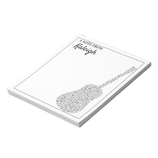 Bloc-note Notes musicales de guitare (Tourné)