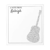 Bloc-note Notes musicales de guitare (Devant)