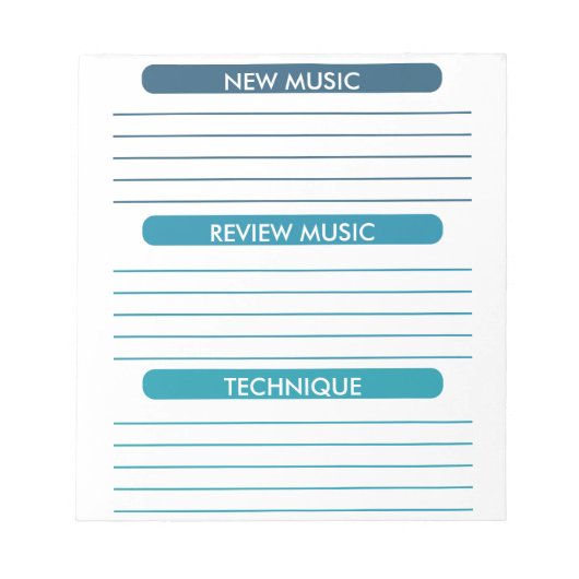 Bloc-note Notes musicales Fiche pratique de l'élève (Devant)
