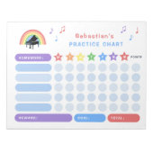 Bloc-note Notes musicales pour la pratique du piano Rainbow  (Devant)