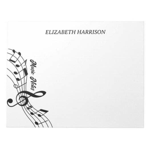 Bloc-note Notes musicales pour l'enseignant Treble Clef Note (Devant)