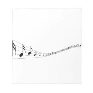 Bloc-note Notes musicales sur un stave en forme de vague